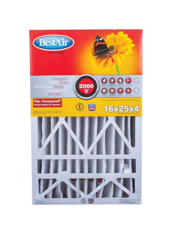 BESTAIR - BestAir 25 in. W X 16 in. H X 4 in. D 11 MERV Pleated Air Filter 1 pk - Case of 3