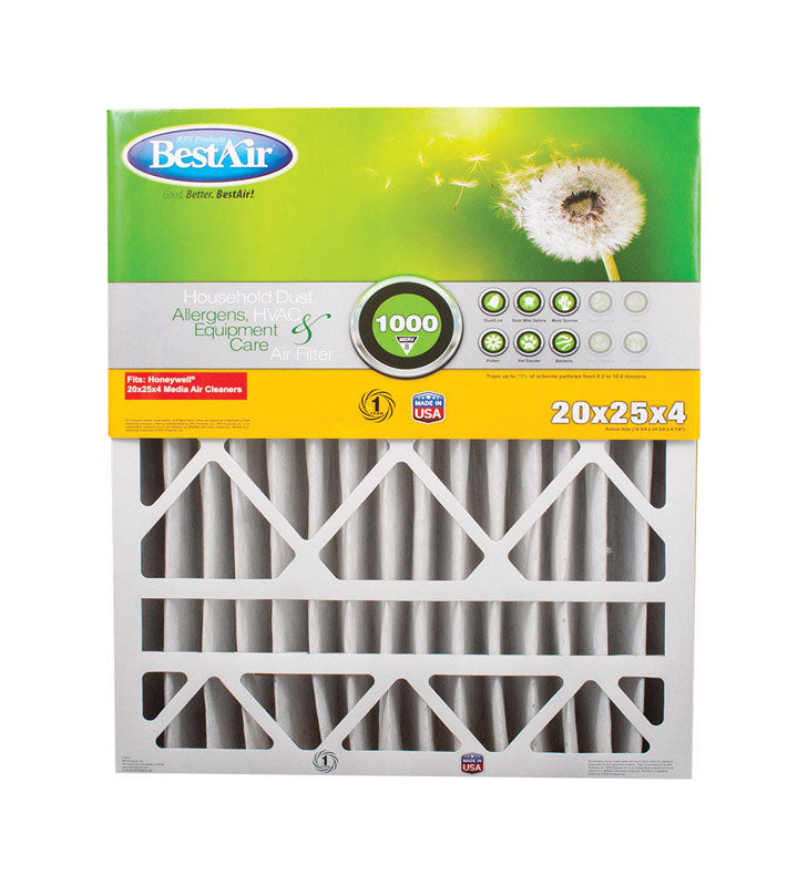 BESTAIR - BestAir 20 in. W X 25 in. H X 4 in. D 8 MERV Pleated Air Filter 1 pk - Case of 3