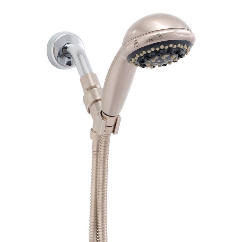 WHEDON - Whedon Rainbo Brushed Nickel Plastic 7 settings Handheld Showerhead 2.5 gpm