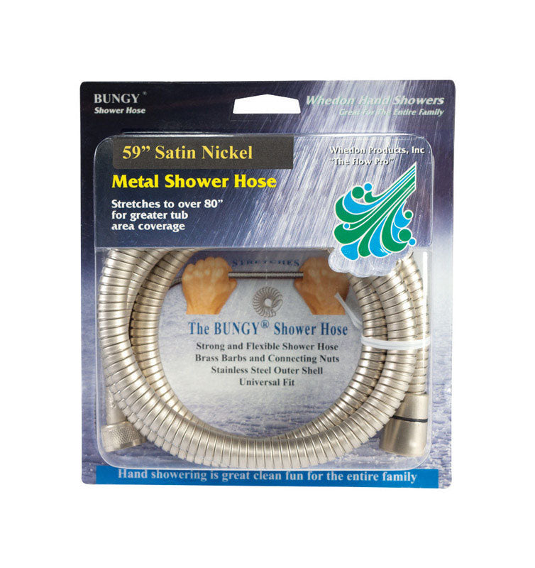 WHEDON - Whedon Bungy Brushed Nickel Stainless Steel 59 in. Shower Hose