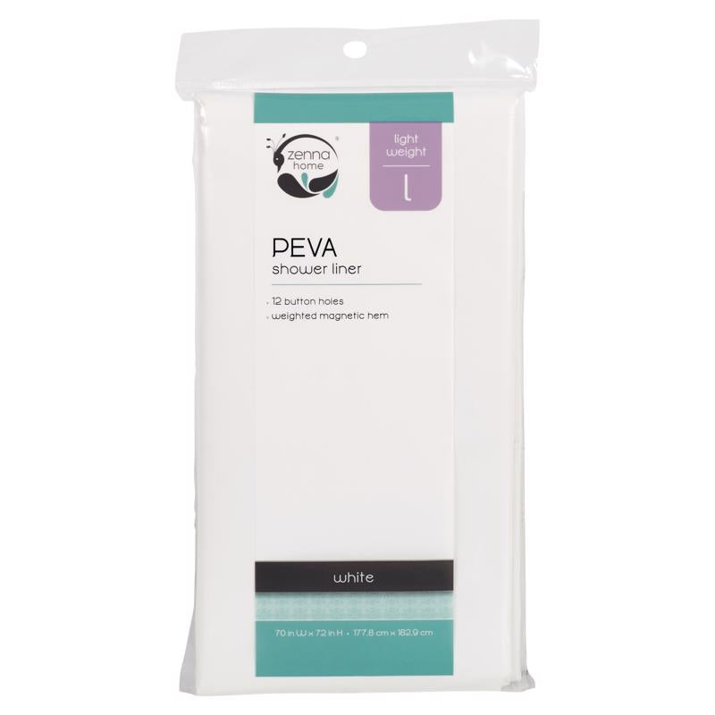 ZENNA HOME - Zenna Home 72 in. H X 70 in. W White Solid Shower Curtain Liner PEVA [LPRLWWL]