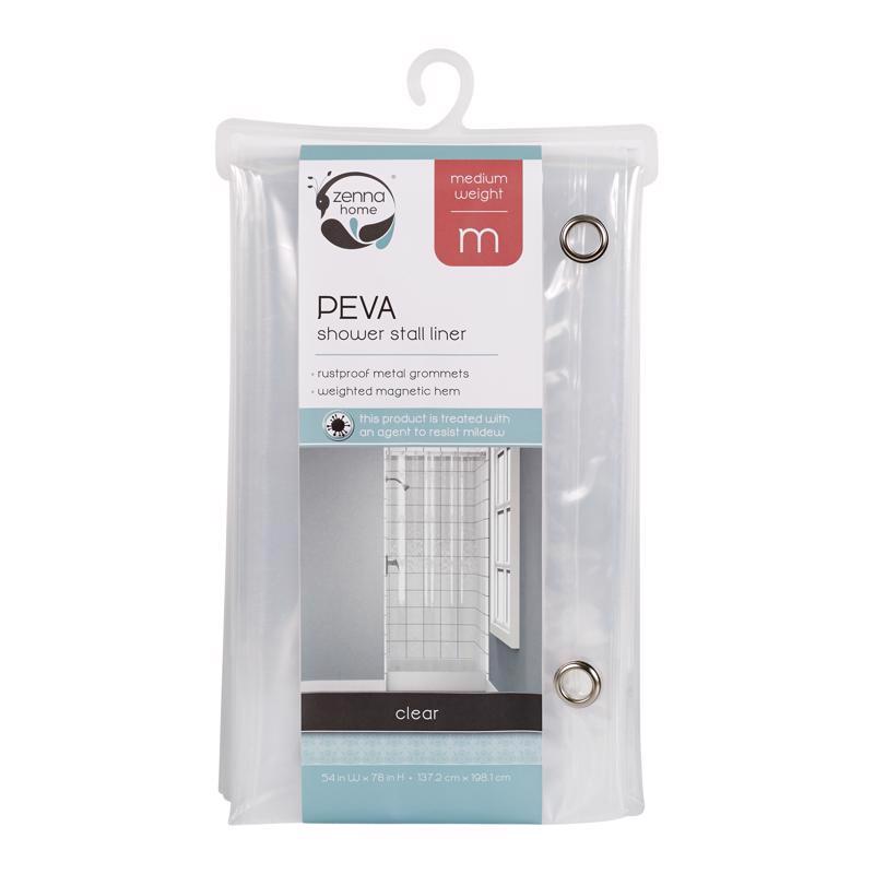 ZENNA HOME - Zenna Home 78 in. H X 54 in. W Clear Solid Stall Liner PEVA