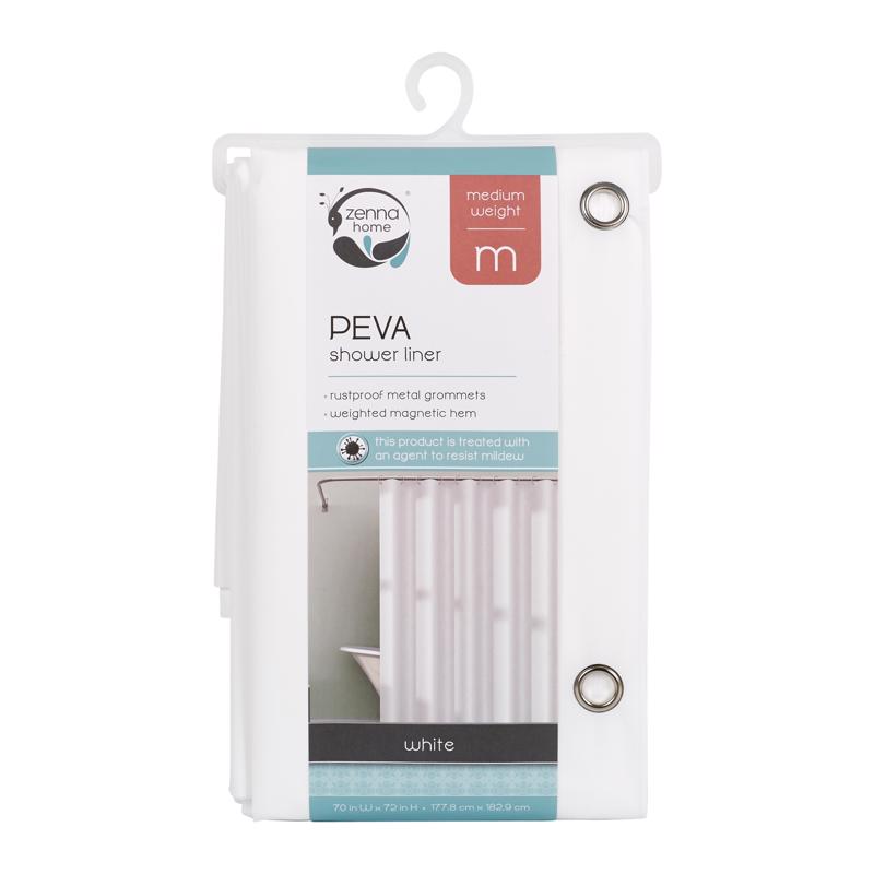 ZENNA HOME - Zenna Home 71 in. H X 70 in. W White Solid Shower Curtain Liner PEVA