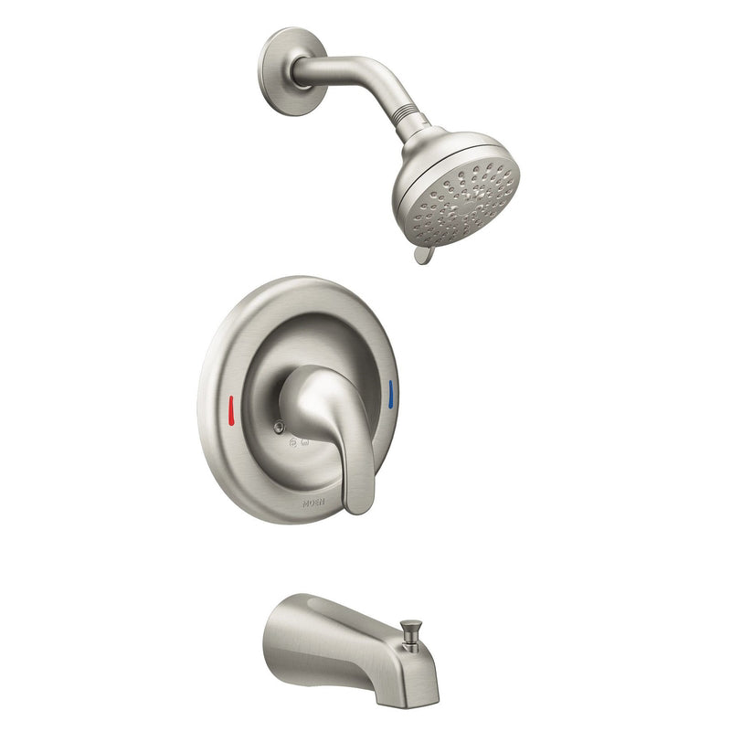 MOEN - Moen Adler 1-Handle Brushed Nickel Tub and Shower Faucet [82603SRN]