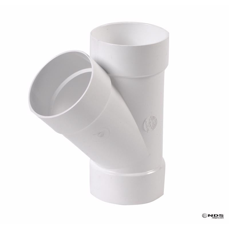 PLASTIC TRENDS - NDS Schedule 35 4 in. Hub each X 4 in. D Hub PVC Wye 1 pk [4P08]