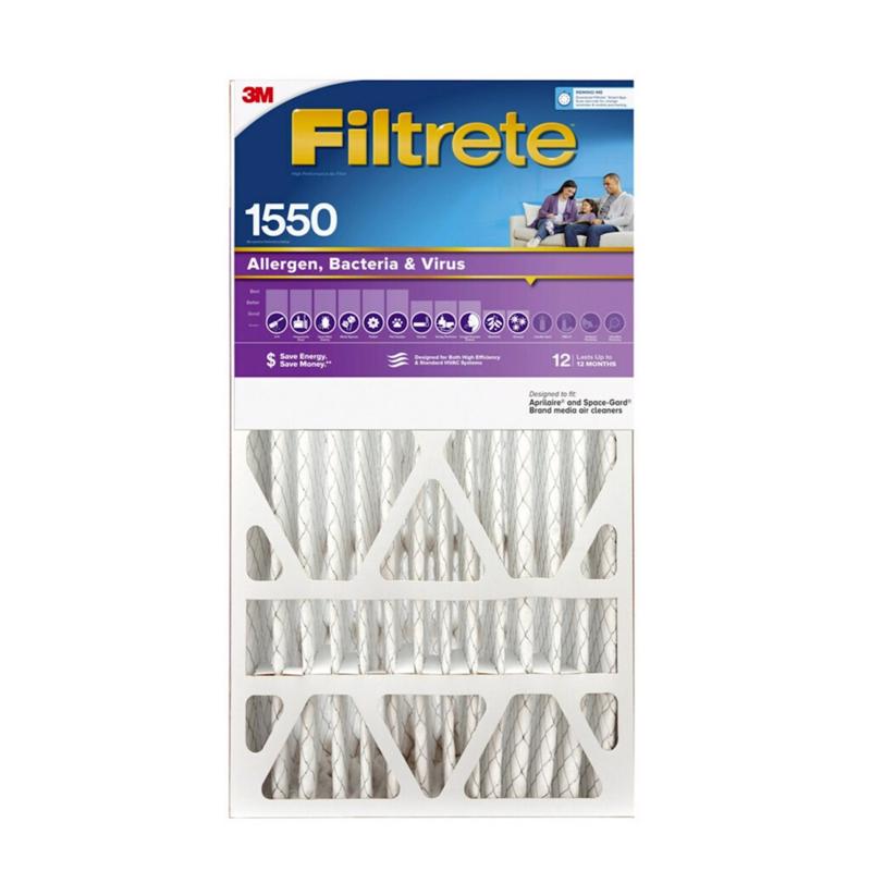 3M - 3M Filtrete Allergen, Bacteria & Virus 16 in. W X 25 in. H X 5 in. D Polypropylene 12 MERV Pleated A - Case of 2