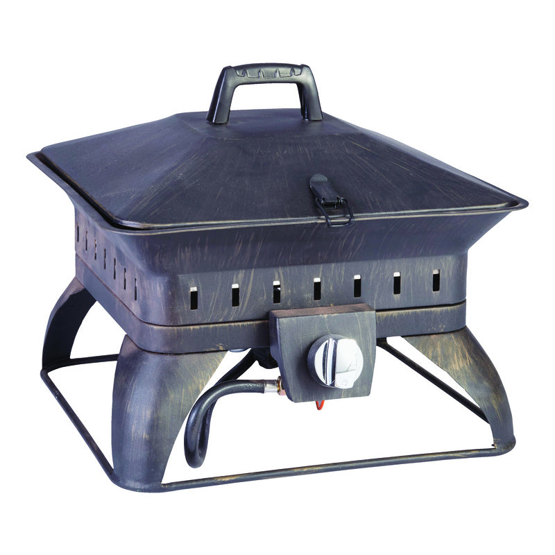 LIVING ACCENTS - Living Accents 18.7 in. W Porcelain/Steel Square Propane Fire Pit