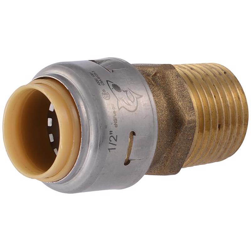 SHARKBITE - SharkBite Push to Connect 1/2 in. Male X 1/2 in. D Male Brass Adapter