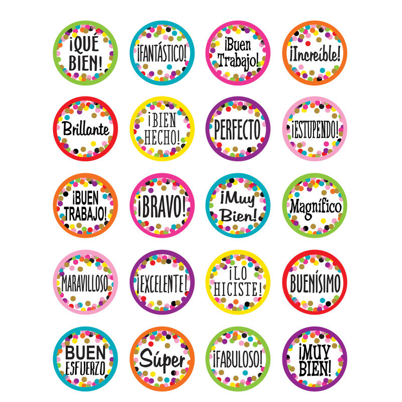 Confetti Spanish Stickers