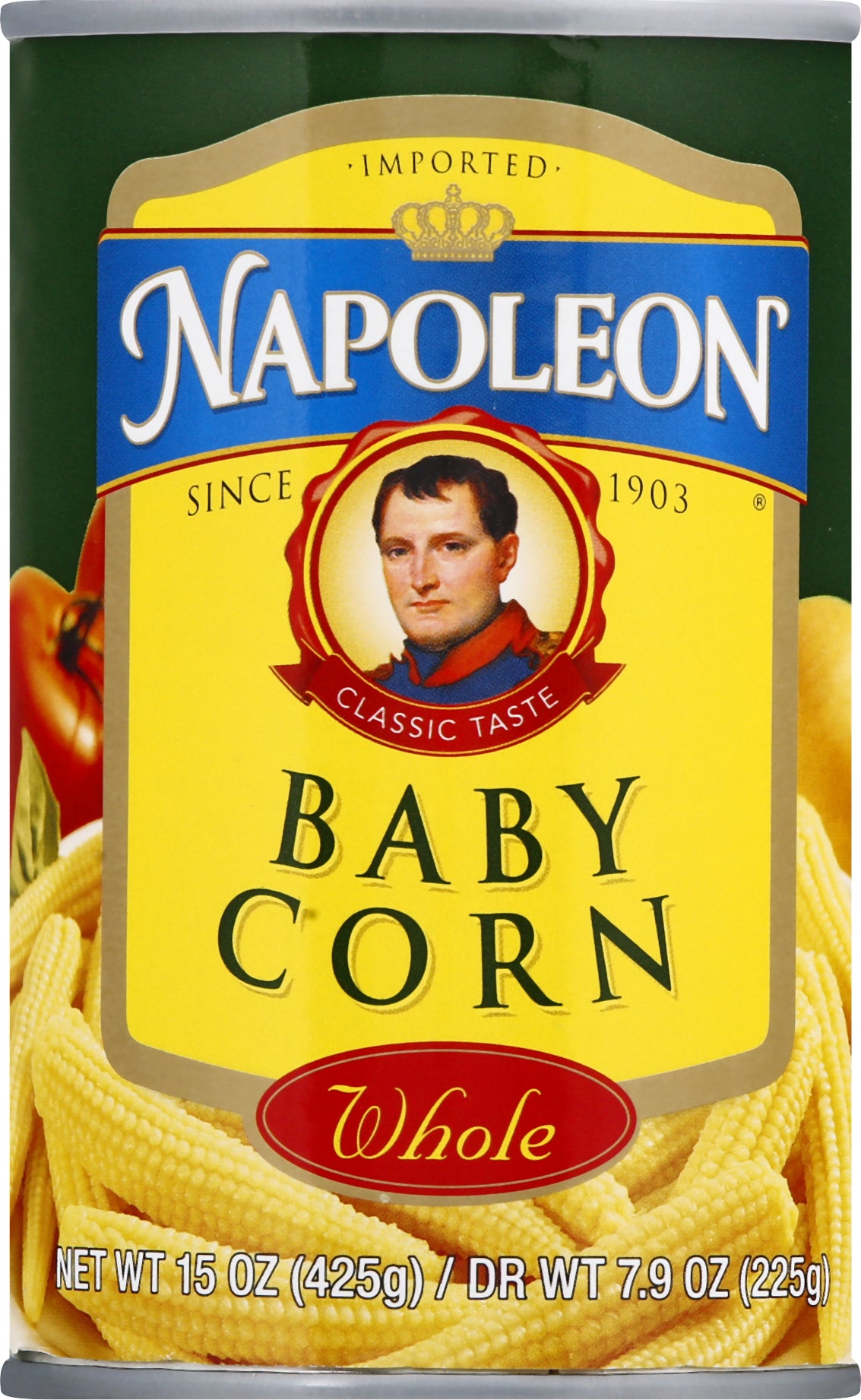 Napoleon Whole Baby Corn 15 oz - Case of 12