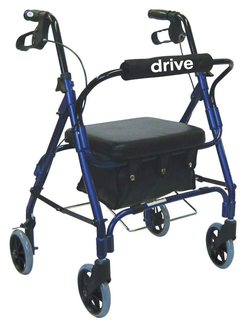 Drive Medical - 4 Wheel Rollator drive™ Blue Adjustable Height / Folding Aluminum Frame [1/EA] (722404_EA)