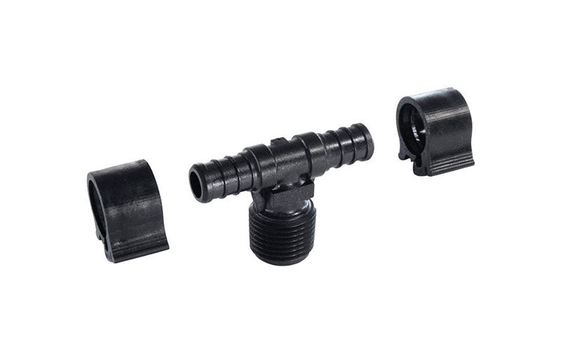 FLAIR-IT - Flair-It PEXLock 1/2 in. MPT X 1/2 in. D MPT PEX Tee with Clamps