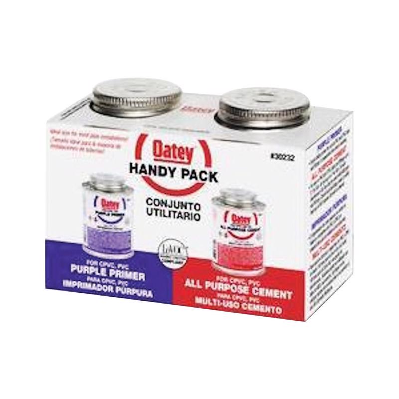 OATEY - Oatey Handy Pack Clear Primer and Cement For PVC 2 pk - Case of 12