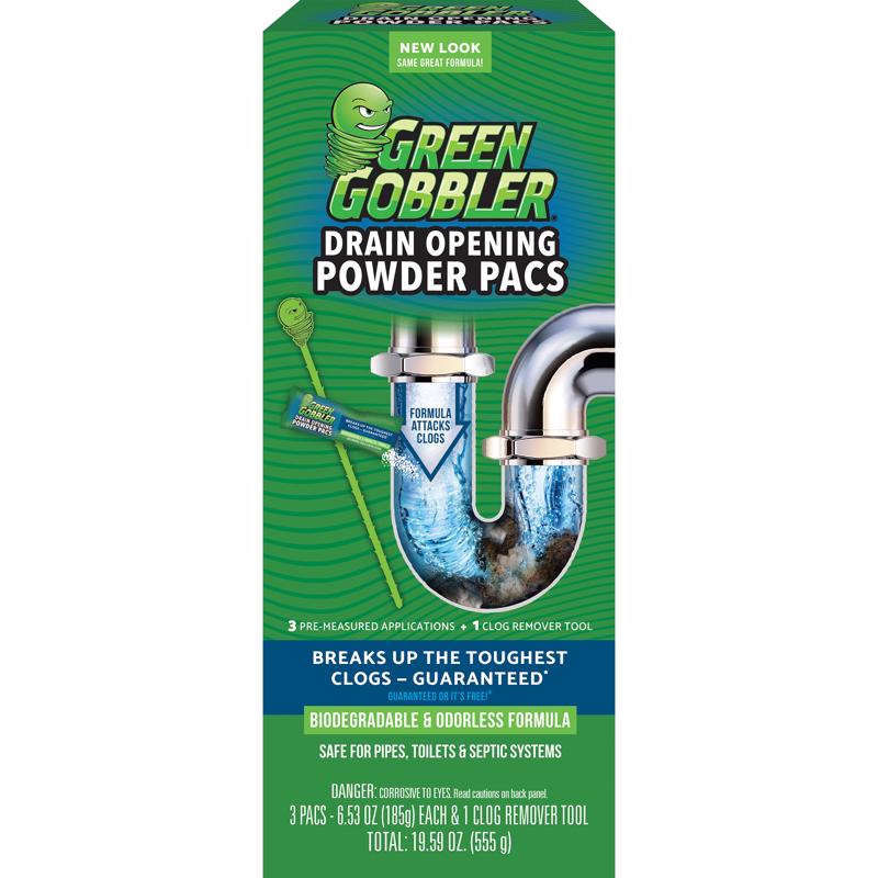 GREEN GOBBLER - Green Gobbler Ecoworks Powder Drain Opener Pacs 6.53 oz