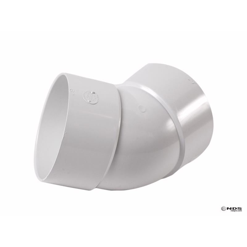PLASTIC TRENDS - NDS Schedule 35 6 in. Hub each X 6 in. D Hub PVC Elbow 1 pk [6P03]