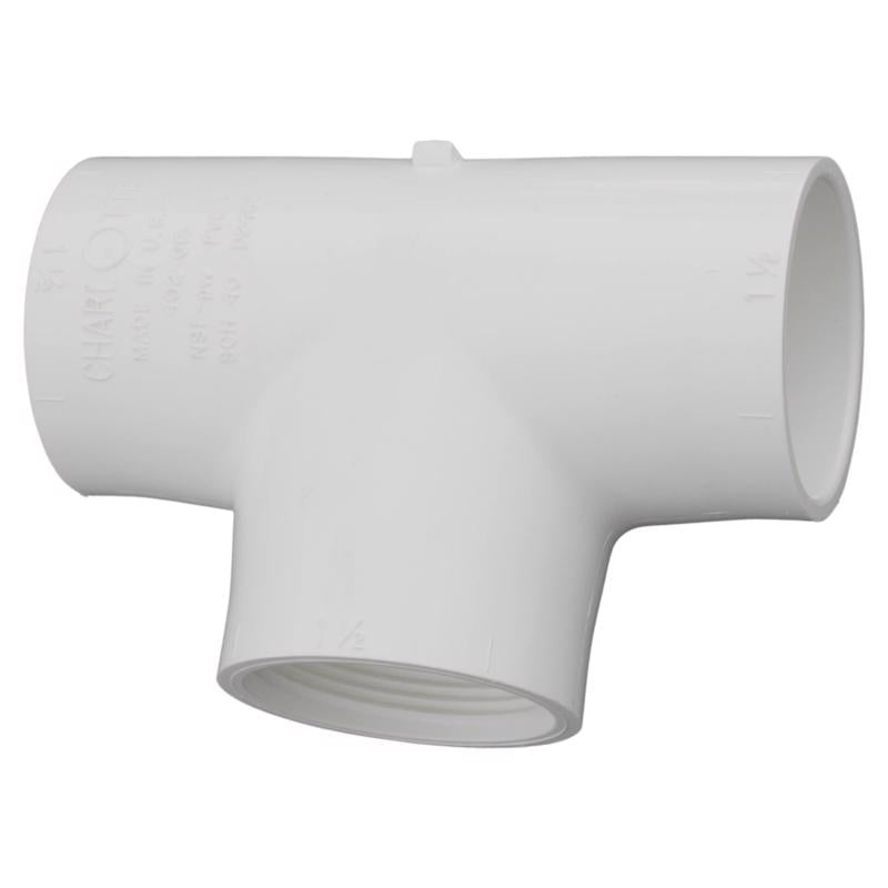CHARLOTTE PIPE - Charlotte Pipe Schedule 40 1/2 in. Slip X 1/2 in. D Slip PVC Reducing Tee 1 pk [PVC024012600]