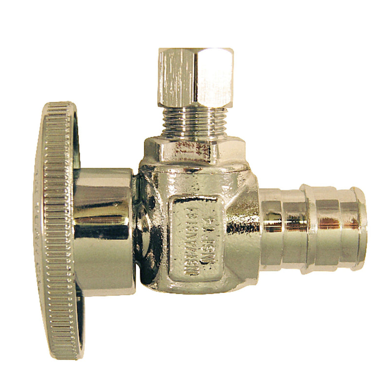 APOLLO - Apollo PEX A 1/2 in. Barb in to X 1/4 in. Compression Chrome Plated Stop Valve