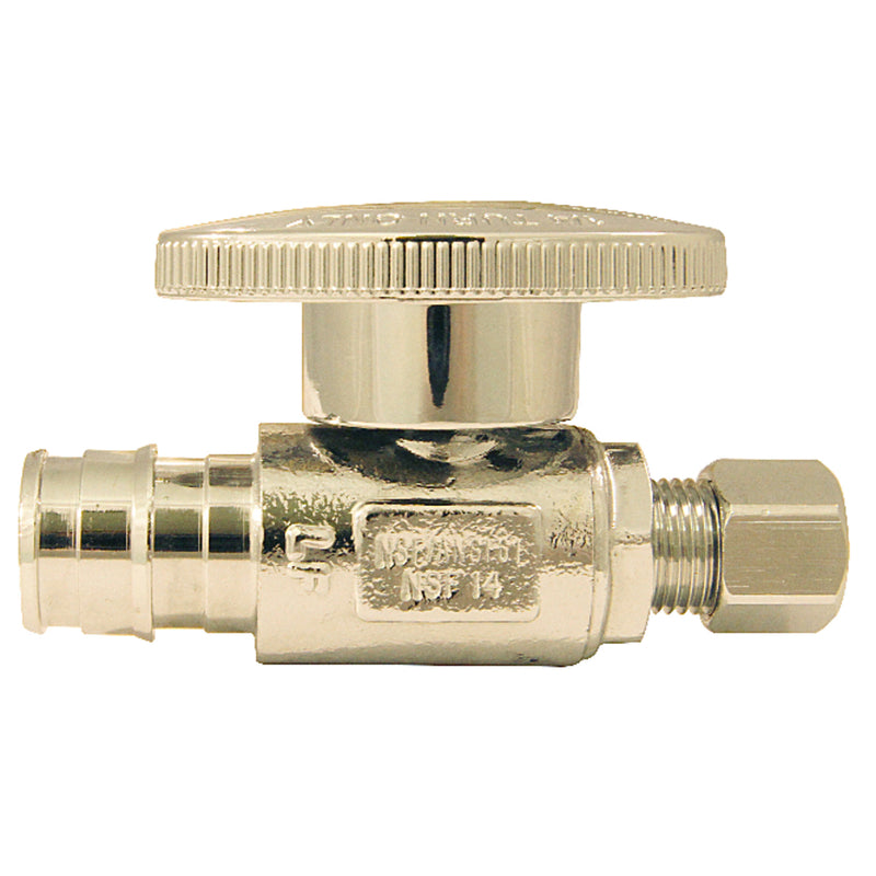 APOLLO - Apollo Pex A 1/2 in. Barb in to X 1/4 in. Compression Brass Straight Stop Valve