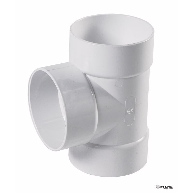 PLASTIC TRENDS - NDS Schedule 35 4 in. Hub each X 4 in. D Hub PVC Straight Tee 1 pk