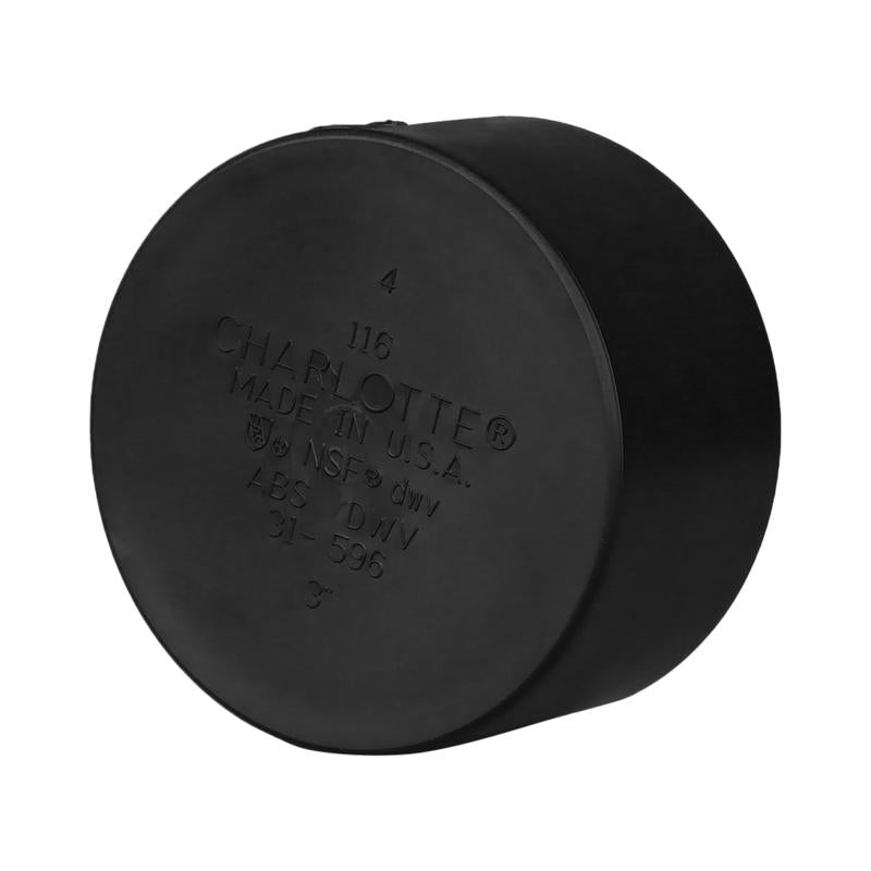 CHARLOTTE PIPE - Charlotte Pipe 3 in. ABS Cap 1 pk