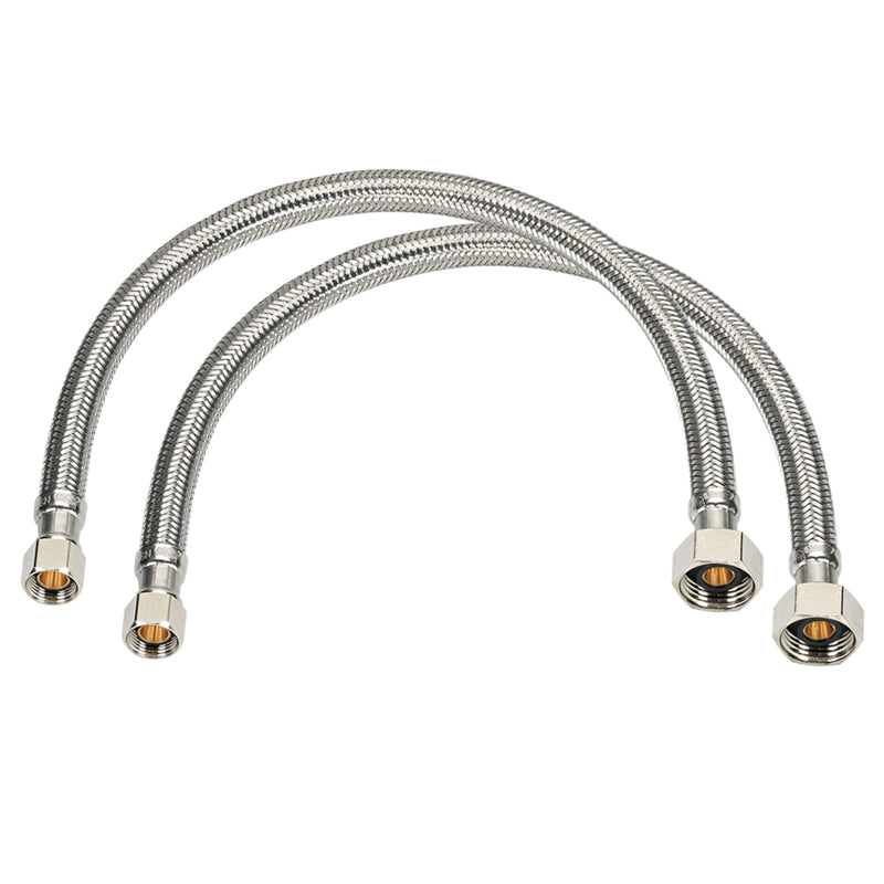 HOMEWERKS - Homewerks 3/8 in. Compression X 1/2 in. D FIP 20 in. Braided Stainless Steel Supply Line