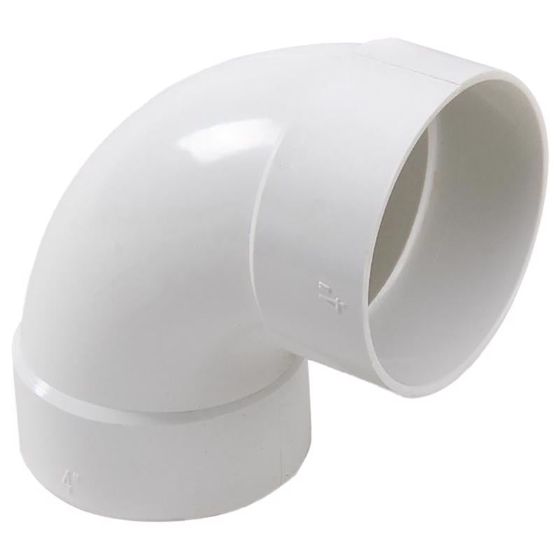 PLASTIC TRENDS - NDS Schedule 35 4 in. Hub each X 4 in. D Hub PVC Elbow 1 pk [41P0]