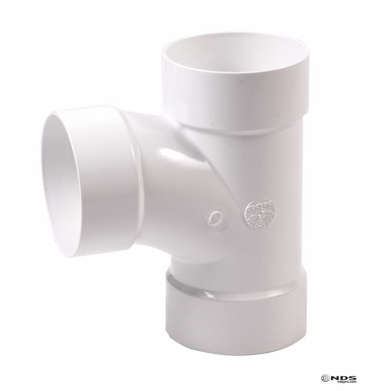 PLASTIC TRENDS - NDS Schedule 35 4 in. Hub each X 4 in. D Hub PVC Sanitary Tee 1 pk