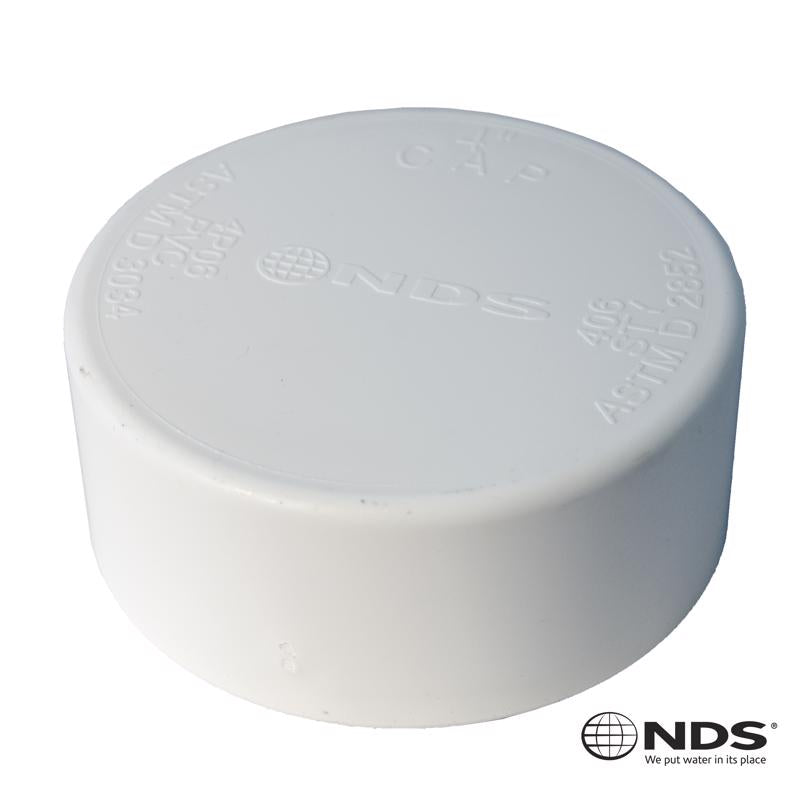 PLASTIC TRENDS - NDS Schedule 35 4 in. Hub each X 4 in. D Hub PVC Drain Cap 1 pk