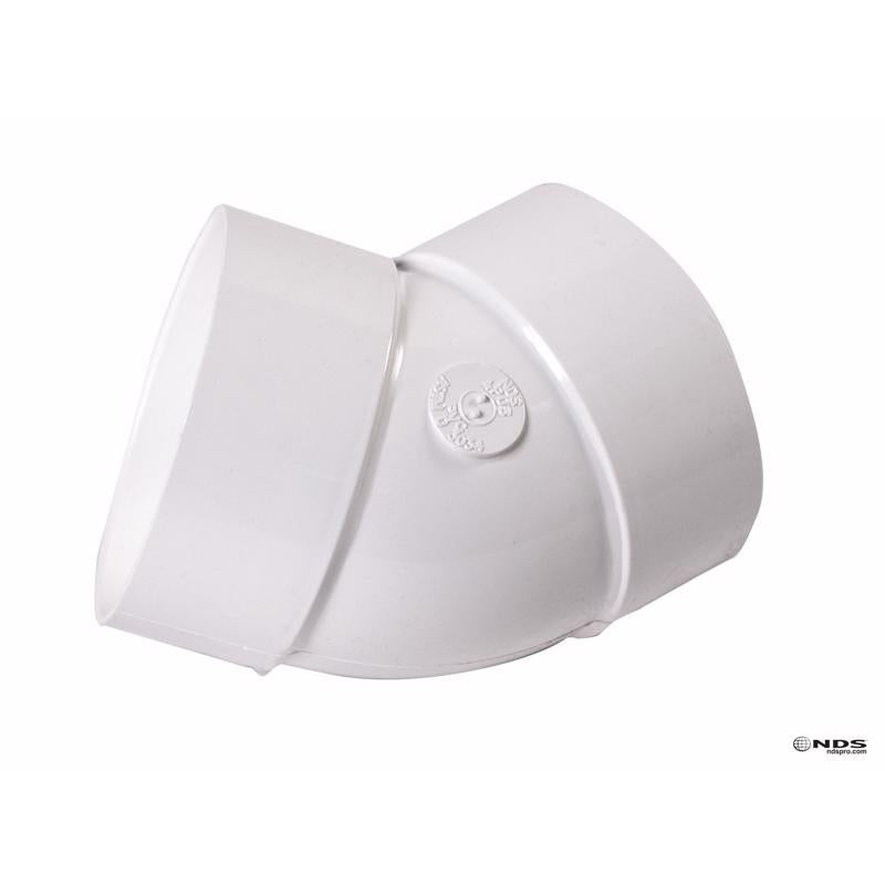 PLASTIC TRENDS - NDS Schedule 35 4 in. Hub each X 4 in. D Hub PVC Elbow 1 pk [4P03]