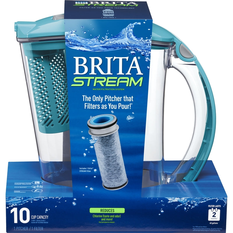 BRITA - Brita Stream 10 cups Blue Water Pitcher