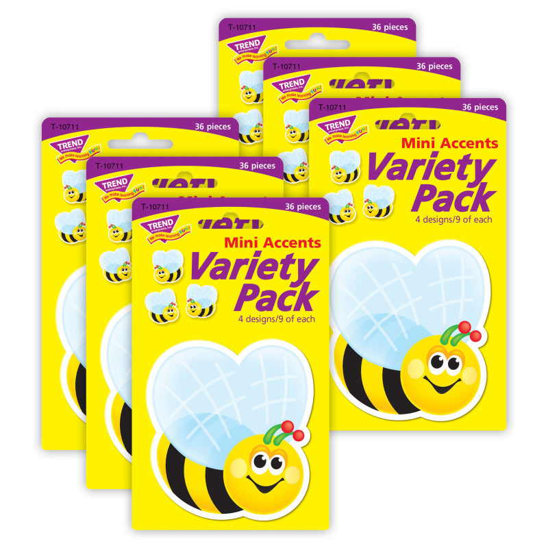 TREND - Bees Mini Accents Variety Pack, 36 Per Pack, 6 Packs