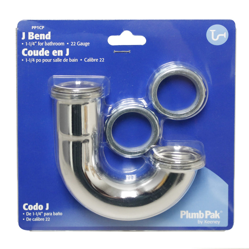 PLUMB PAK - Plumb Pak 1-1/4 in. D Brass J-Bend [PP1CP]