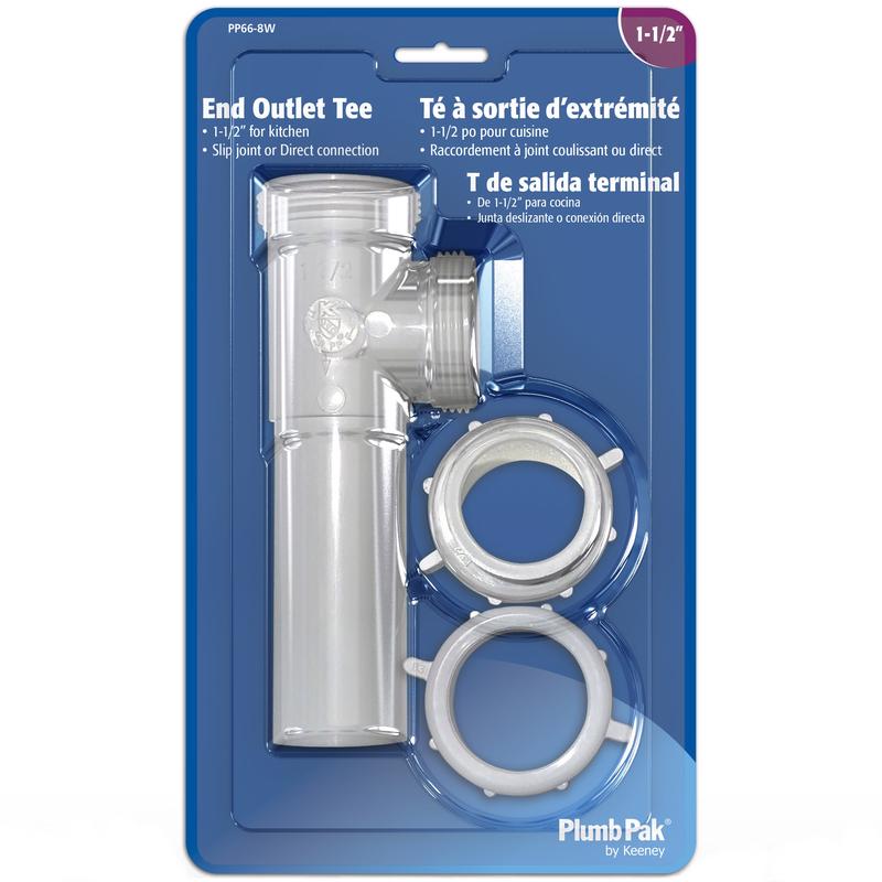 PLUMB PAK - Plumb Pak 1-1/2 in. D Plastic End Outlet Tee [PP66-8W]