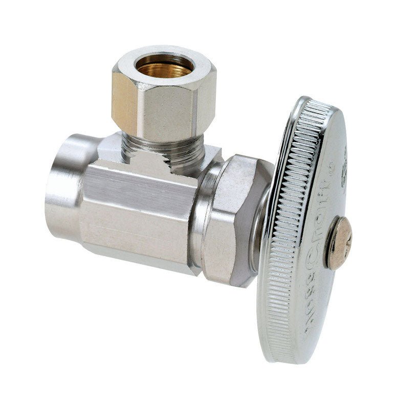 BRASSCRAFT - BrassCraft Plumb Shop 1/2 in. Sweat outlets X 3/8 in. Compression Brass Angle Valve
