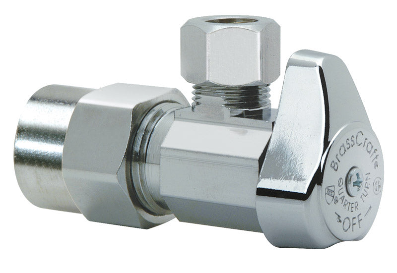 BRASSCRAFT - BrassCraft 1/2 in. CPVC outlets X 3/8 in. Compression Brass Angle Stop Valve