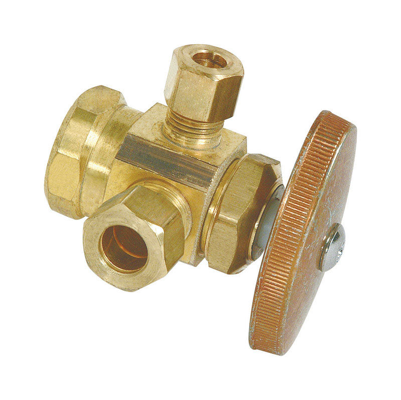 BRASSCRAFT - BrassCraft 1/2 in. FIP outlets X 3/8 in. Compression Brass Outlet Valve