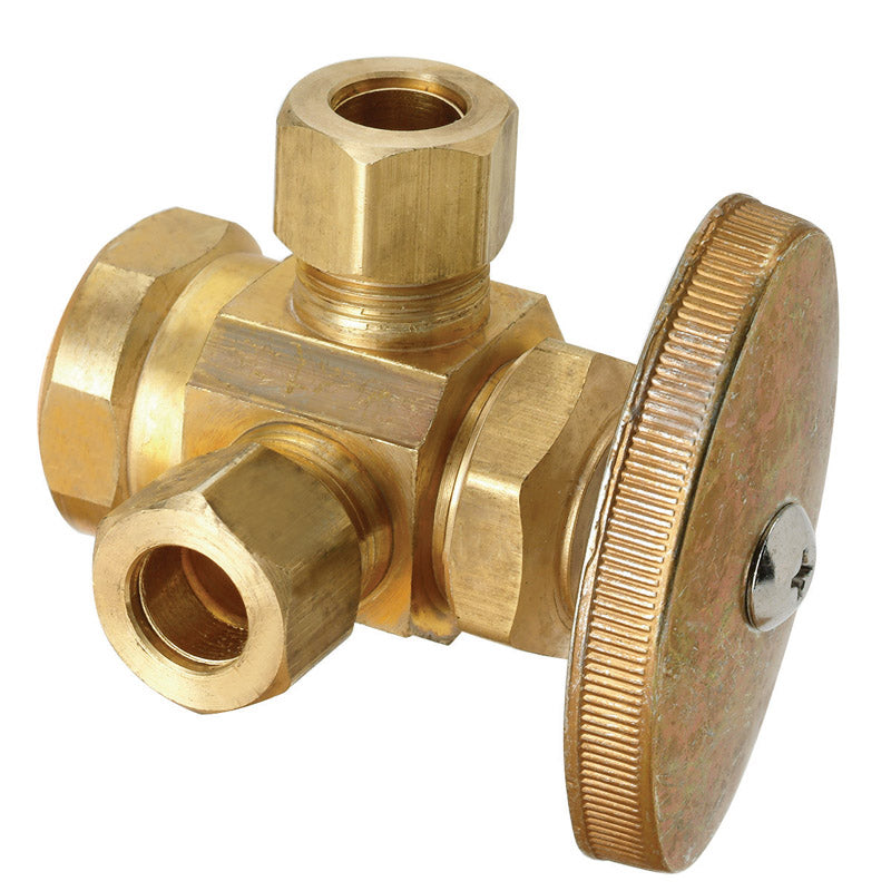 BRASSCRAFT - BrassCraft 1/2 in. FIP pc X 3/8 in. D Compression Brass Pipe Valve