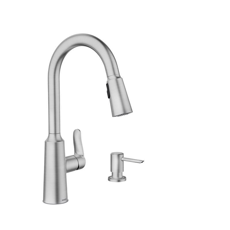 MOEN - Moen Edwyn One Handle Stainless Steel Pull-Down Kitchen Faucet