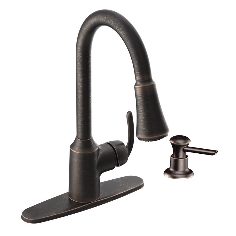 MOEN - Moen Bayhill One Handle Bronze Pull-Down Kitchen Faucet