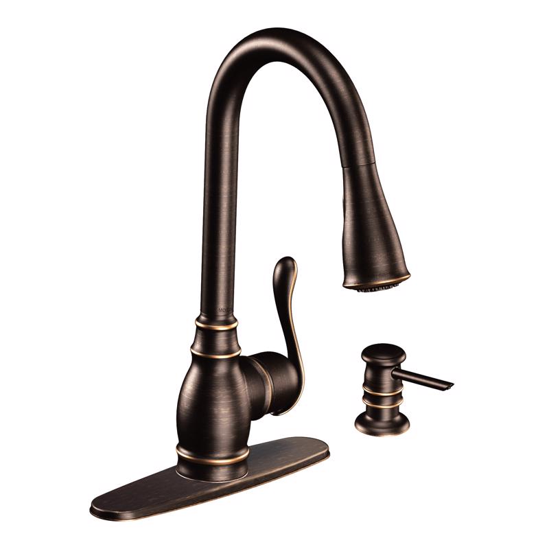 MOEN - Moen Anabelle One Handle Bronze Pull-Down Kitchen Faucet