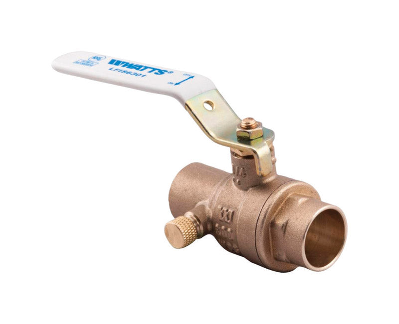 WATTS - Watts 3/4 in. Brass Sweat Ball Valve with Drain Full Port [123629]