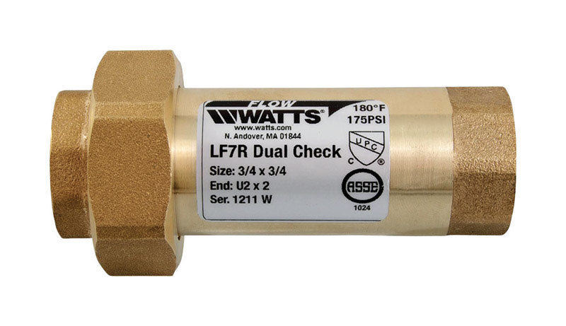 WATTS - Watts 3/4 in. D X 3/4 in. D Threaded Brass Double Check Valve