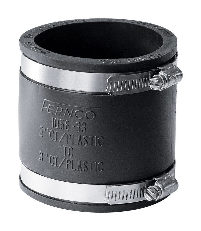 FERNCO - Fernco Schedule 40 3 in. Hub X 3 in. D Hub PVC Flexible Coupling 1 pk [P1056-33]