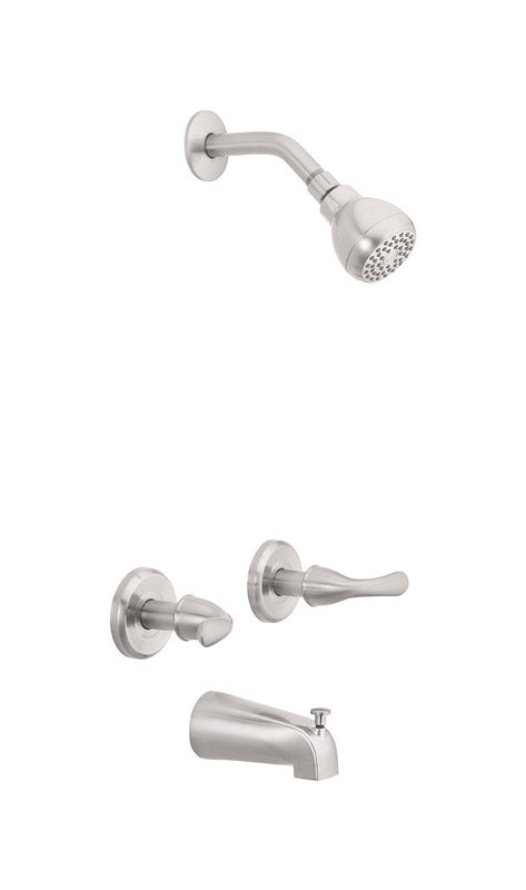 OAKBROOK - OakBrook Essentials 2-Handle Brushed Nickel Tub and Shower Faucet