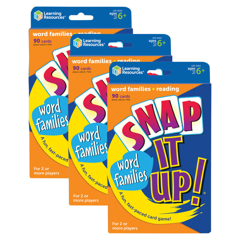LEARNING RESOURCES - Snap it Up!® Card Games, Phonics & Reading: Word Families, Pack of 3