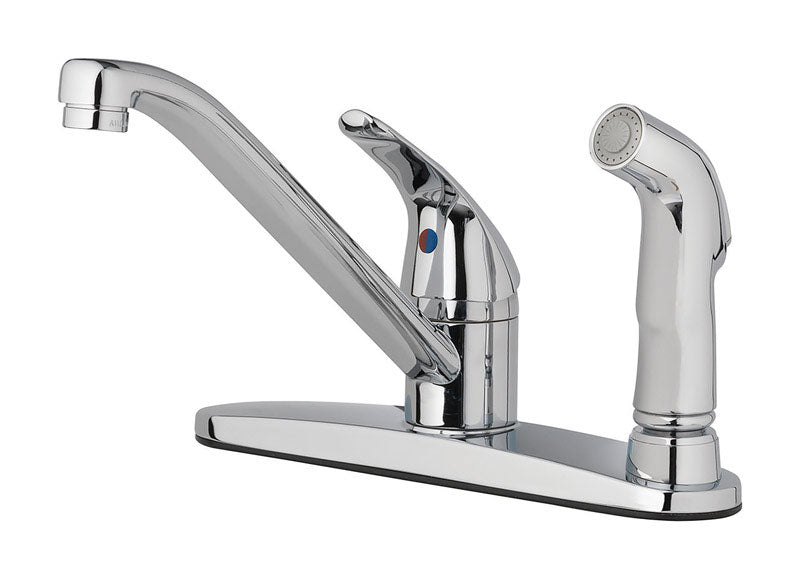 OAKBROOK - OakBrook Essentials One Handle Chrome Kitchen Faucet Side Sprayer Included [67210-2401]