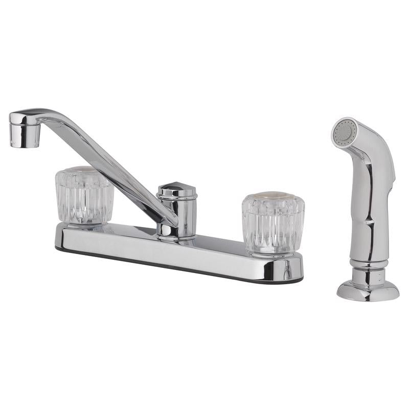 OAKBROOK - OakBrook Essentials Two Handle Chrome Kitchen Faucet Side Sprayer Included