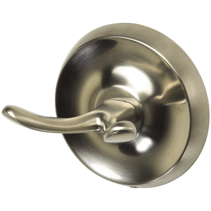 OAKBROOK - OakBrook Small Brushed Nickel Zinc 2 in. L Double Hook 30 lb 1 pk