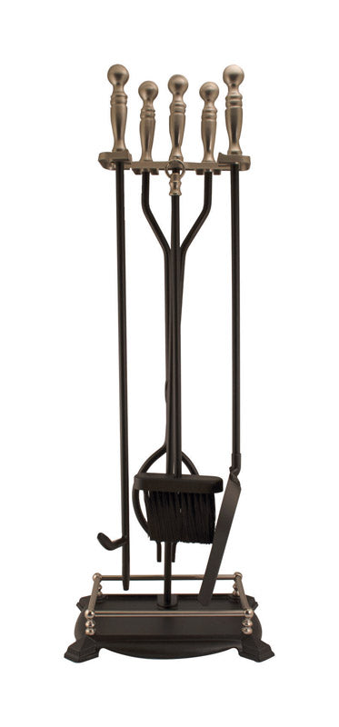 PANACEA - Panacea Open Hearth Black Matte Steel Fireplace Tool Set [15008]