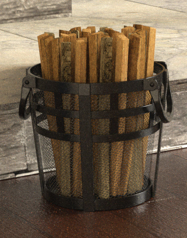 PANACEA - Panacea Open Hearth Black Antique Steel Log Carrier